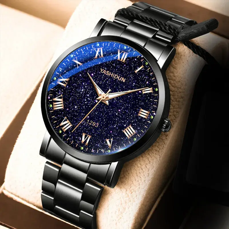 Men's Waterproof Steel Band Watch with Daily Life Function