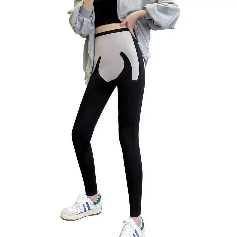 S424 Kaka Cropped Yoga Pants Brown High Waist Leggings