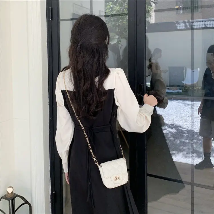 Long-sleeved Fake Two-Piece Dress for Women Autumn 2025 - Image 6