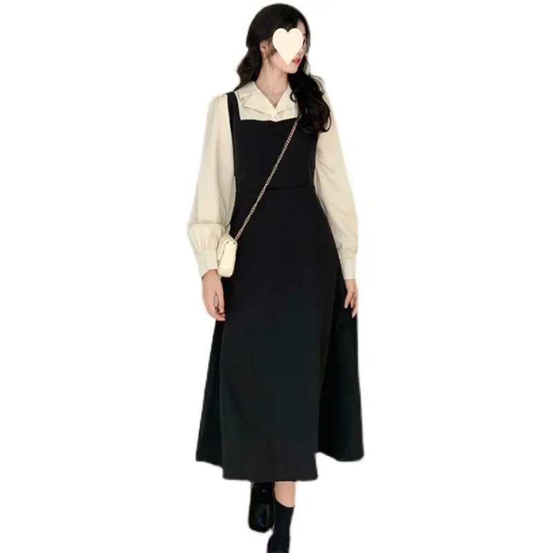 Long-sleeved Fake Two-Piece Dress for Women Autumn 2025 — feature 3