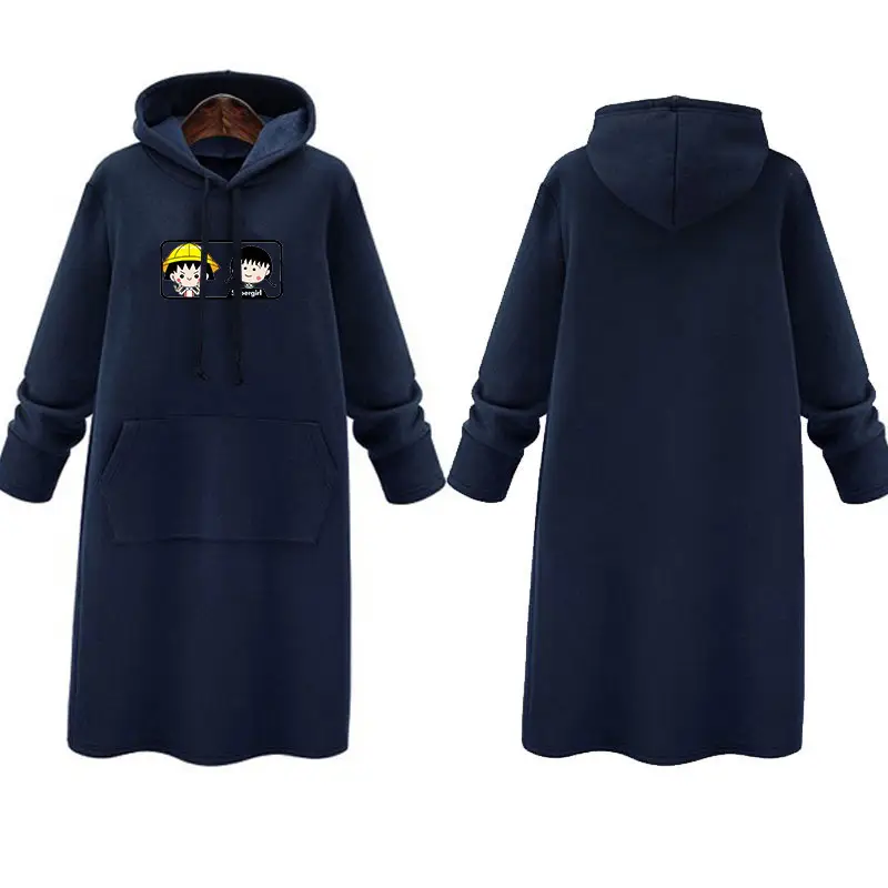 Maroon Hooded Hoodie for Women Large Size Autumn Winter - Image 8