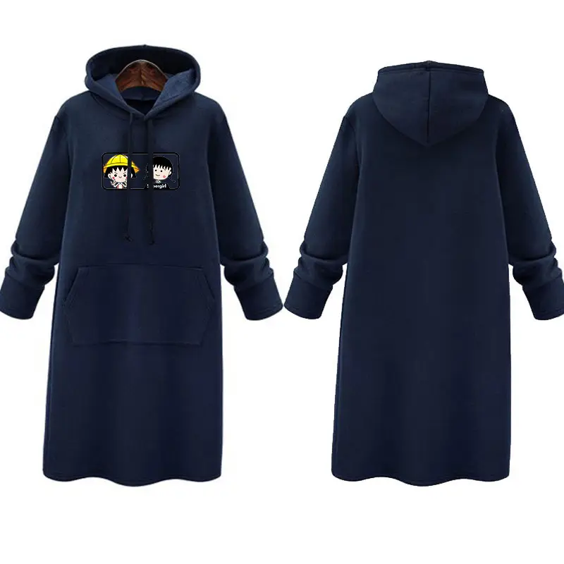 Maroon Hooded Hoodie for Women Large Size Autumn Winter — feature 6