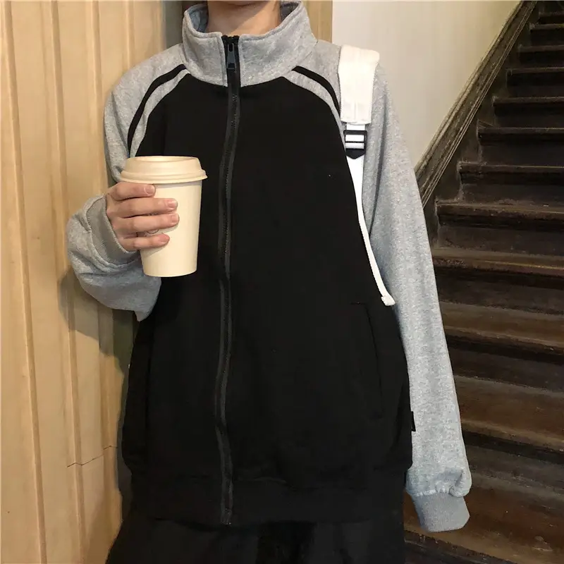 Women Baseball Coat Red Long Sleeve Large Size — feature 12