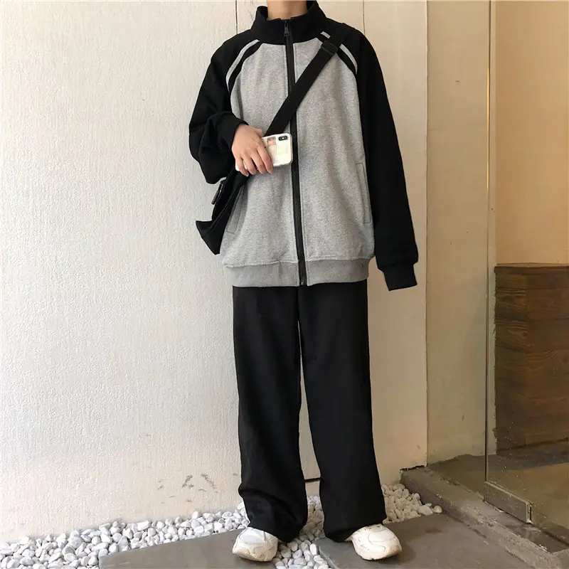 Women Baseball Coat Red Long Sleeve Large Size — feature 20
