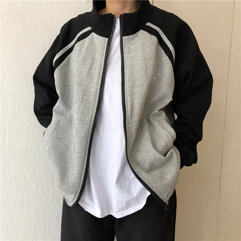 Women Baseball Coat Red Long Sleeve Large Size — feature 25