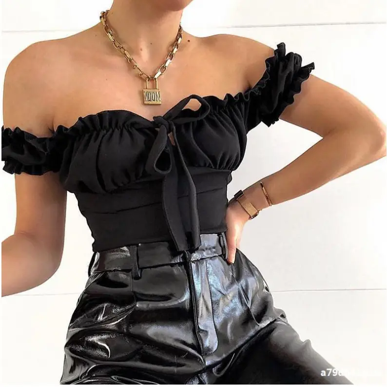 Green Collar Slim Fit Women's Short Sleeve Top - Image 4