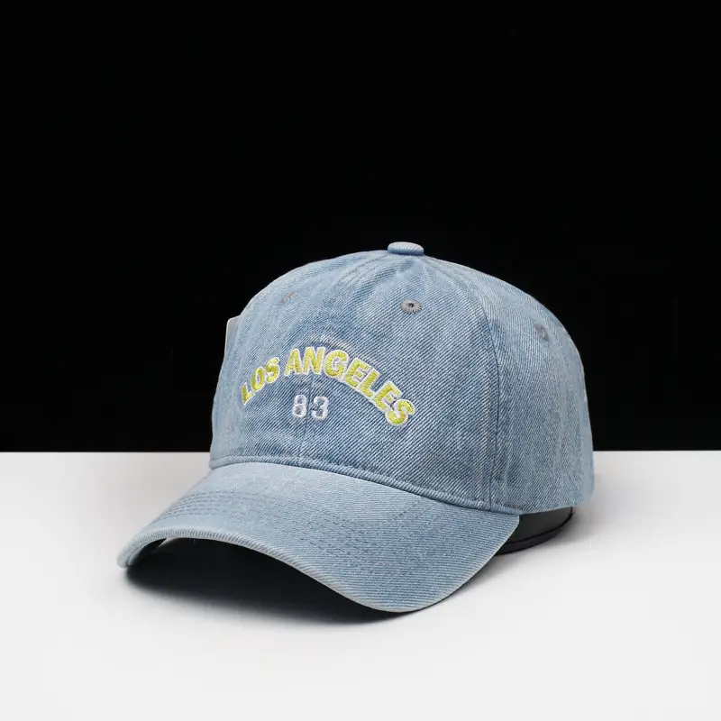 Women Denim Baseball Cap with "Los Angeles 88" Embroidery — feature 2