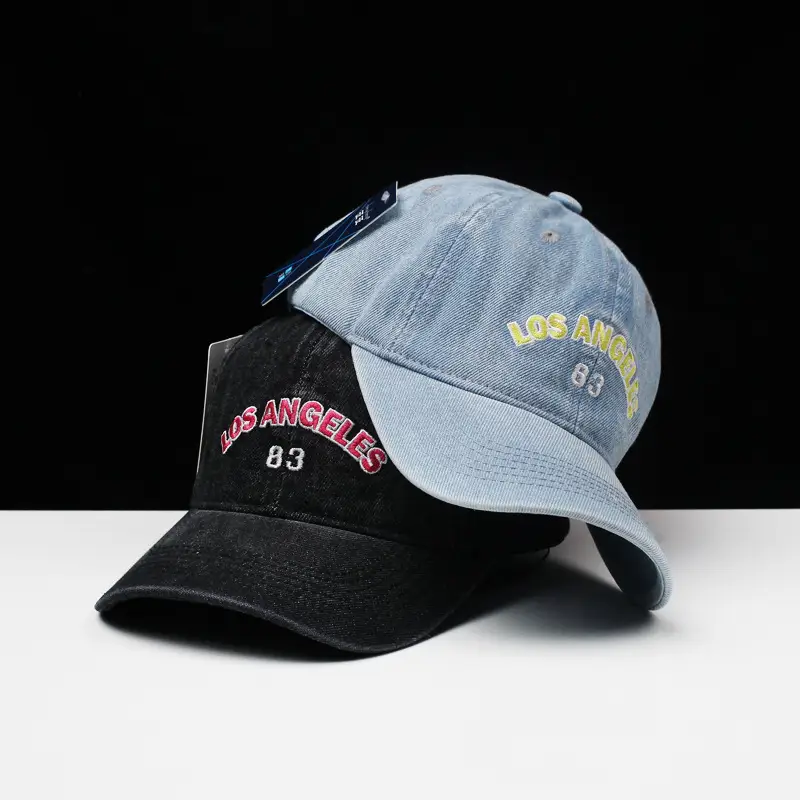 Women Denim Baseball Cap with "Los Angeles 88" Embroidery — feature 4