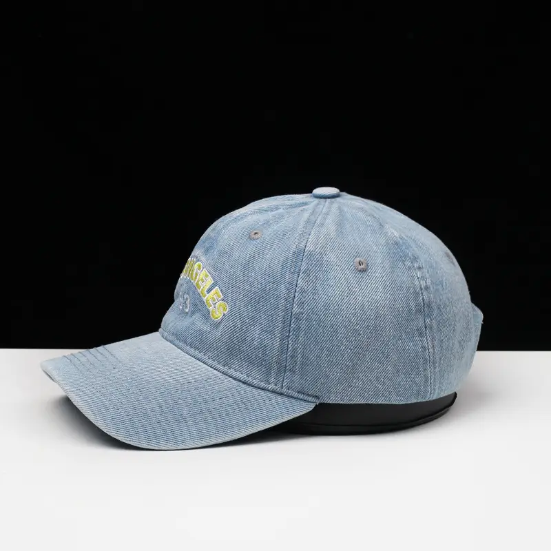 Women Denim Baseball Cap with "Los Angeles 88" Embroidery — feature 5