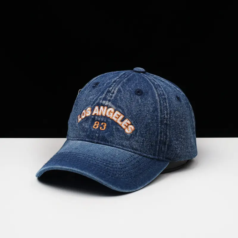 Women Denim Baseball Cap with "Los Angeles 88" Embroidery