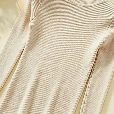 White Green Knit Pullover Sweater Women Long Sleeve - Image 11