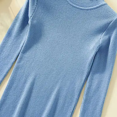 White Green Knit Pullover Sweater Women Long Sleeve - Image 18