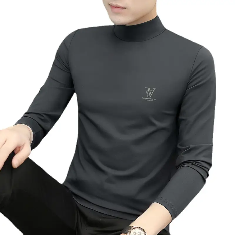 Men's White Turtleneck Shirt with Logo - Image 10