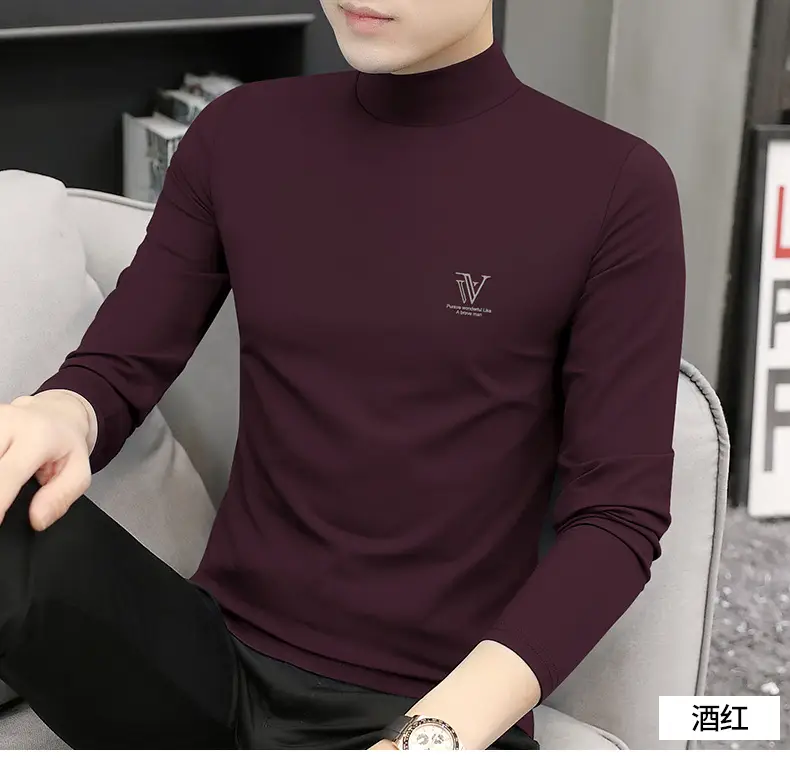 Men's White Turtleneck Shirt with Logo — feature 14