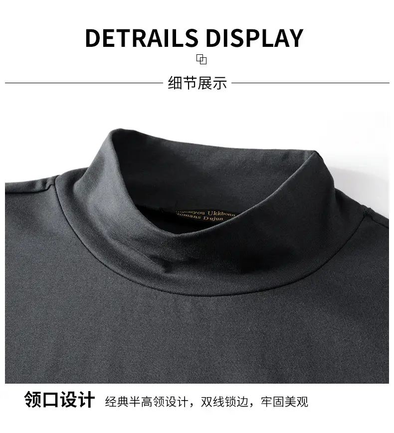Men's White Turtleneck Shirt with Logo — feature 17