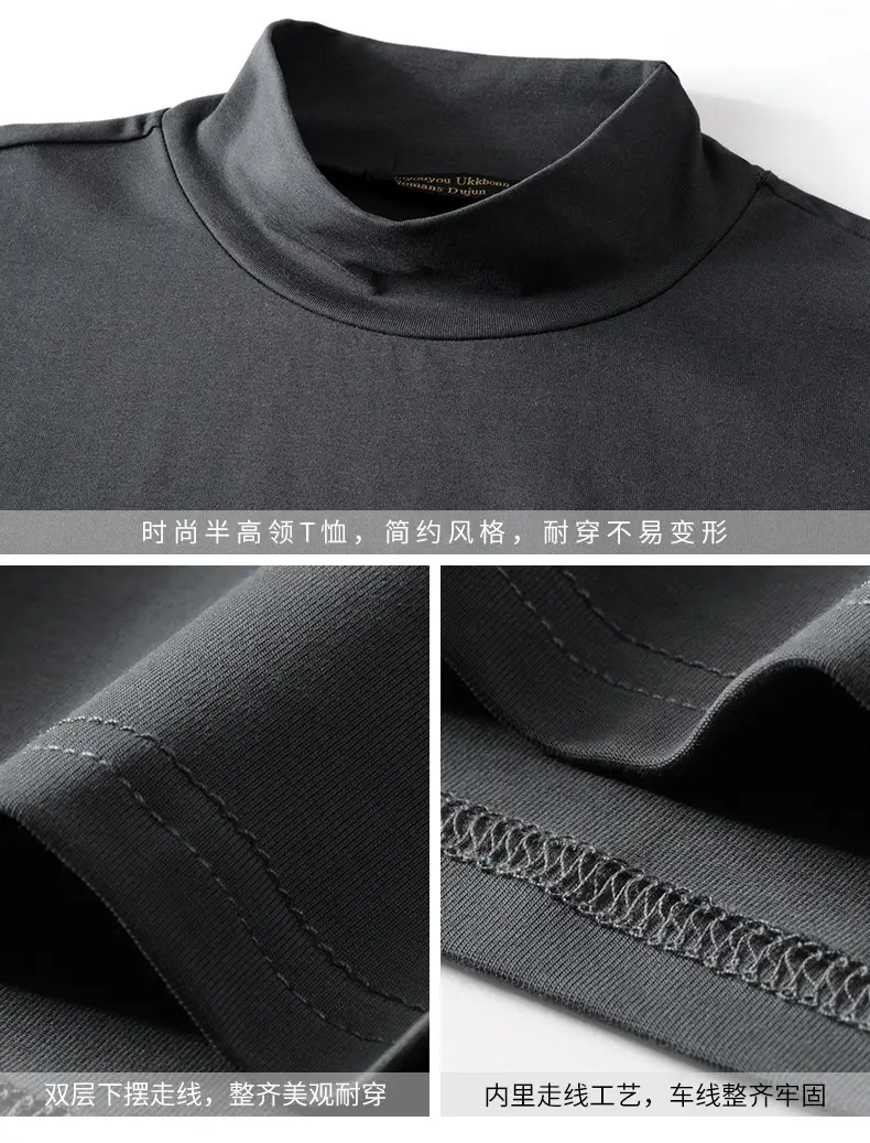 Men's White Turtleneck Shirt with Logo — feature 4