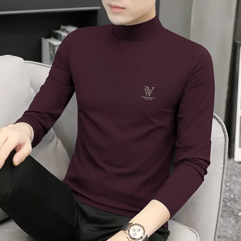 Men's White Turtleneck Shirt with Logo - Image 4
