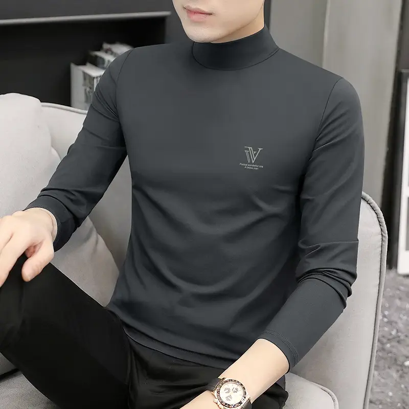 Men's White Turtleneck Shirt with Logo - Image 5