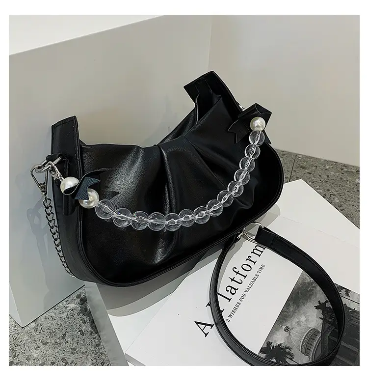 Black Chain Crossbody Bag for Women - Image 4