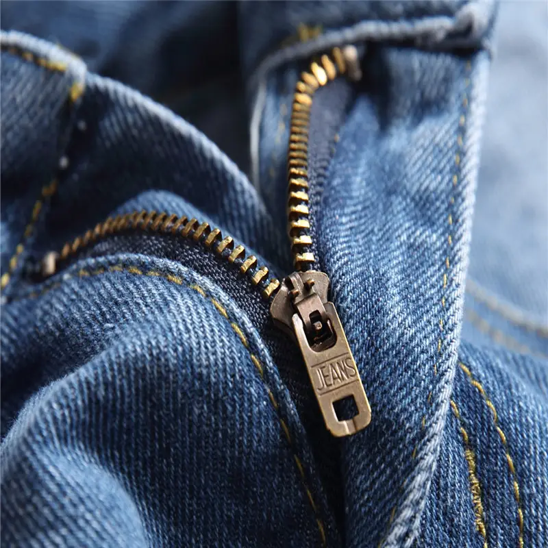 Men Blue Hole Denim Pants Medium Large - Image 5