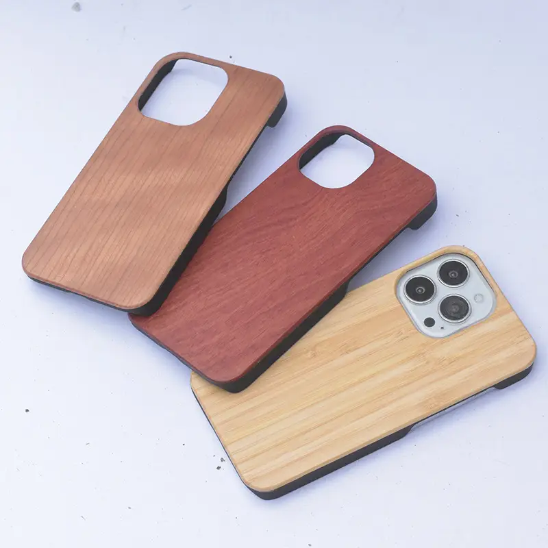 Apple 13 Mini Wooden Phone Case Bamboo Half Pack