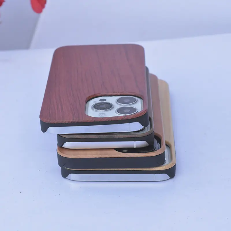 Apple 13 Mini Wooden Phone Case Bamboo Half Pack