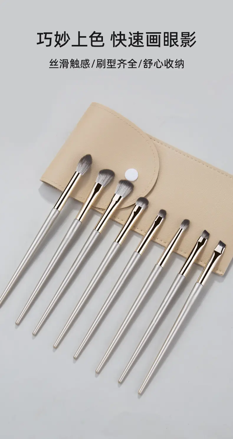 8-Piece Soft Bristle Makeup Brush Set for Beginners - Image 10