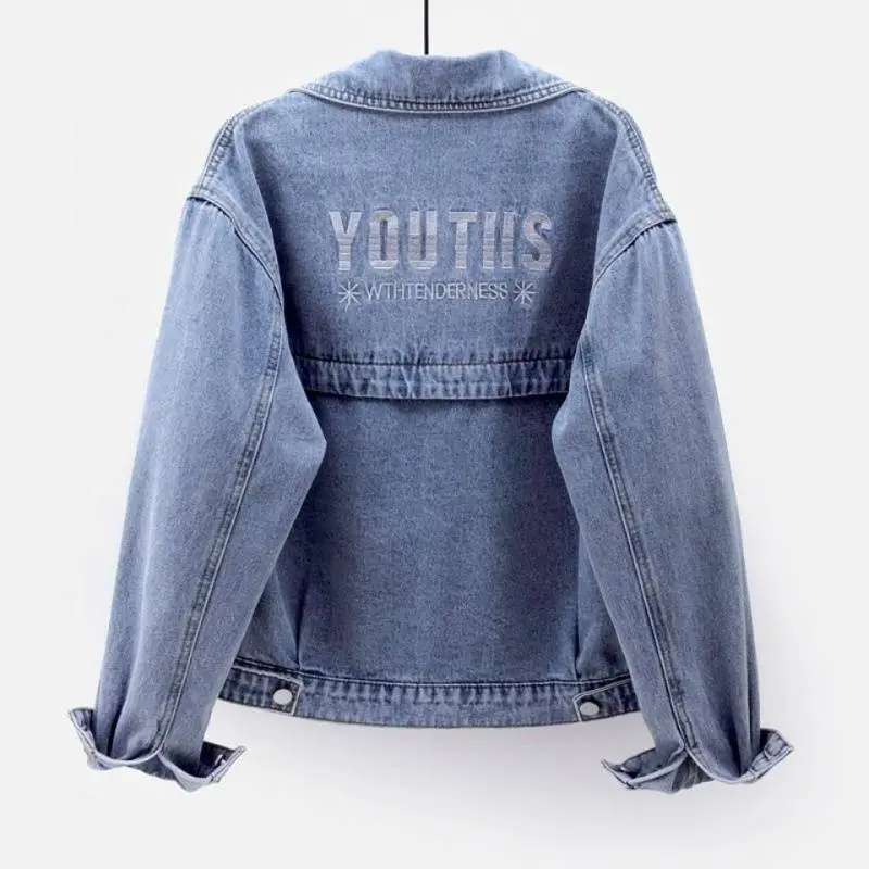 Women Denim Jacket Light Blue 2025 Spring Korean Style - Image 14