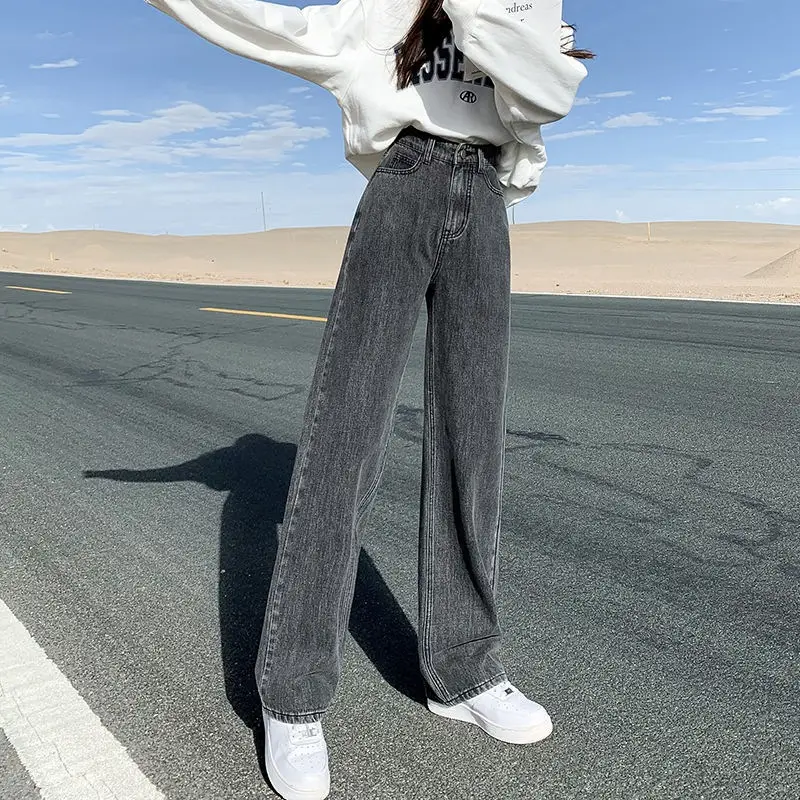 Korean Style Wide Leg Jeans Women 2021 - Image 5