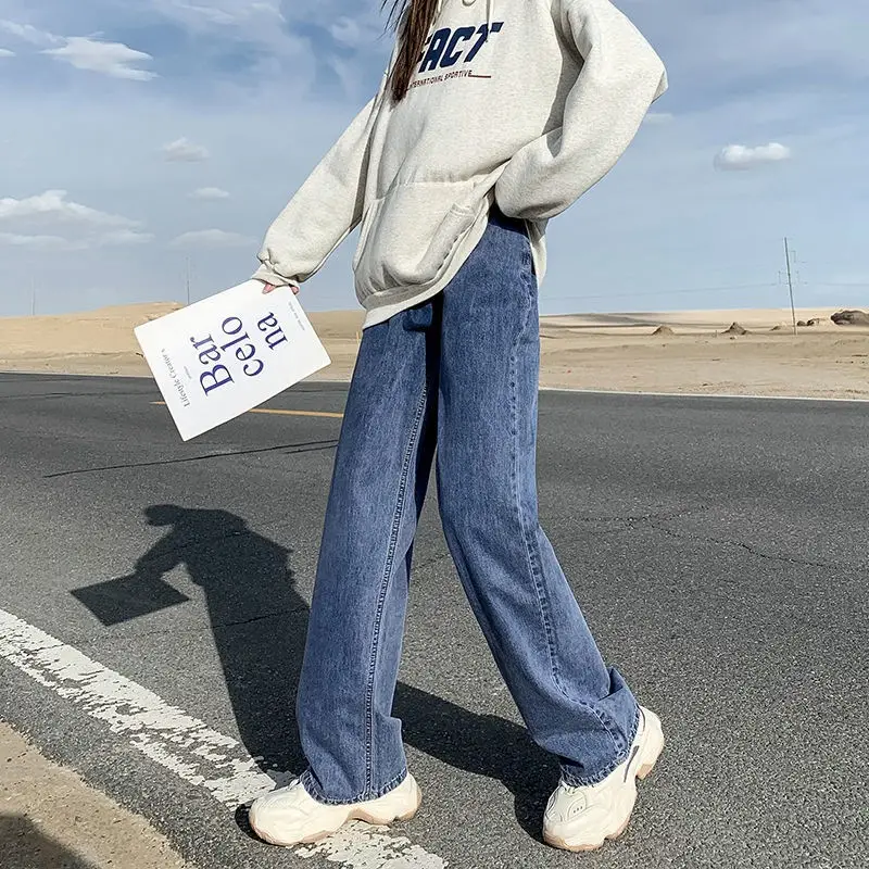 Korean Style Wide Leg Jeans Women 2021 - Image 4