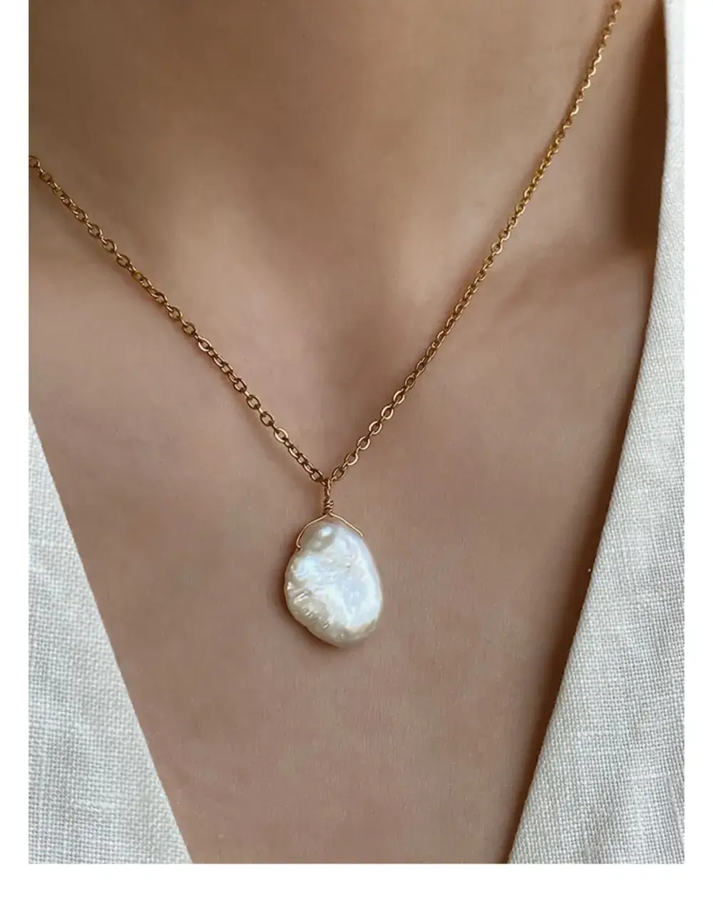 Elegant Pearl Necklace for Women Gold Chain — feature 6