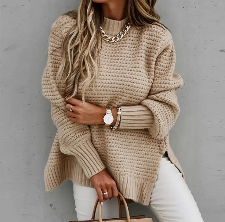 2025 Women's Knitted Half Turtleneck Sweater Set - Image 8