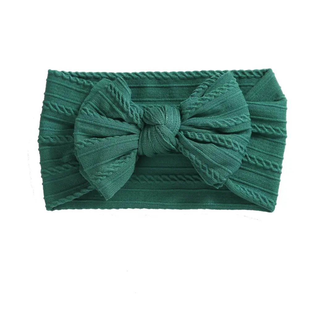 Pink Double Bow Baby Hair Band Jacquard Nylon - Image 34