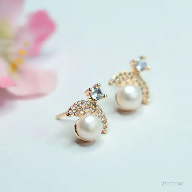 Flying Wings Pearl Earrings S925 Gold