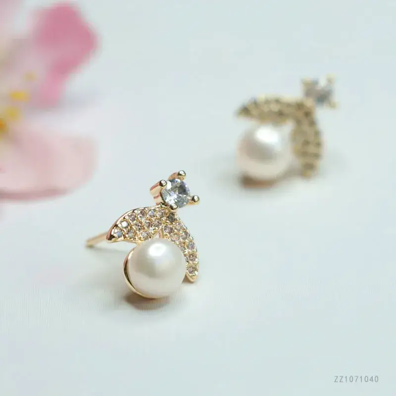 Flying Wings Pearl Earrings S925 Gold
