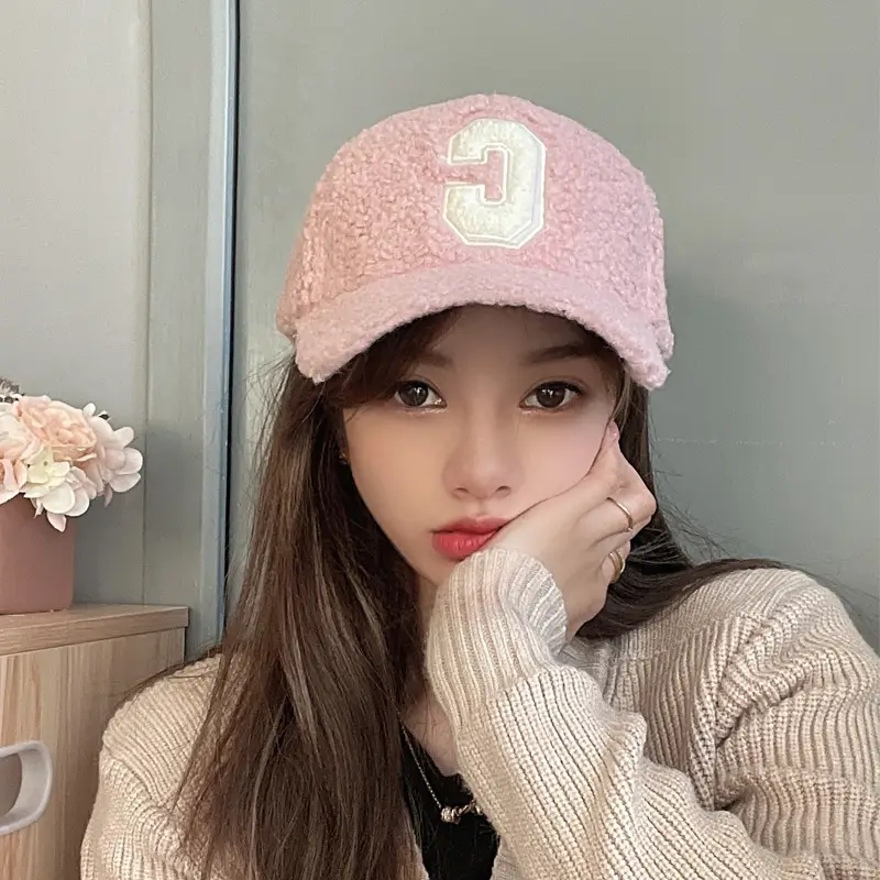 Women's Black L-Embroidered Wool Cap for Winter - Image 7