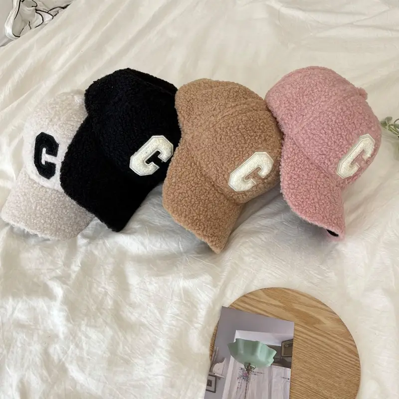 Women's Black L-Embroidered Wool Cap for Winter - Image 8
