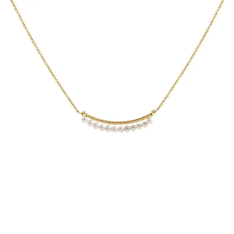 14K Gold Pearl Necklace for Women