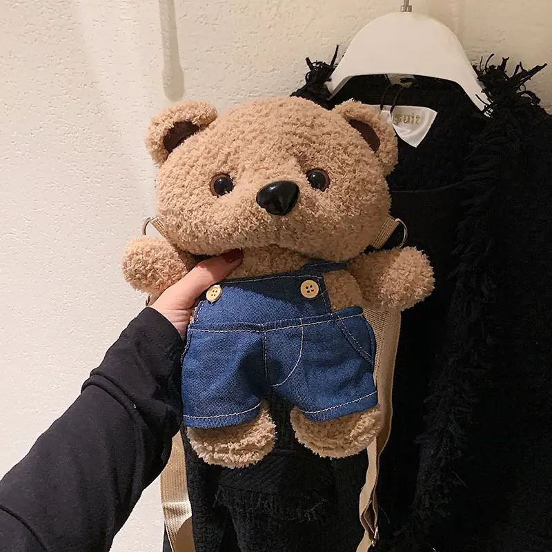 Cute Plush Cartoon Bear Doll Bag for Women - Image 2