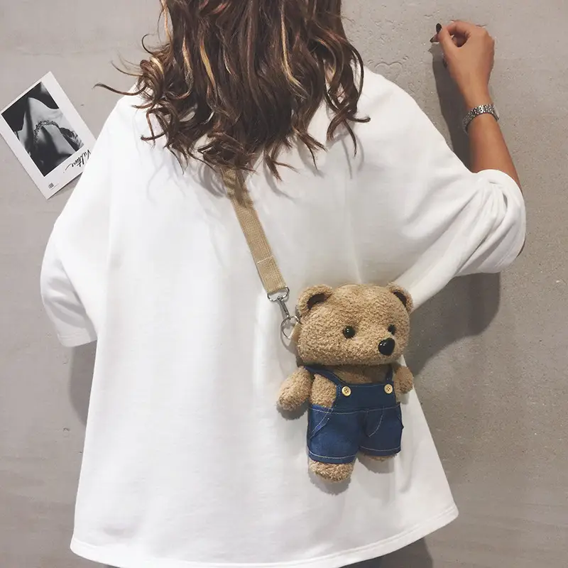 Cute Plush Cartoon Bear Doll Bag for Women - Image 3