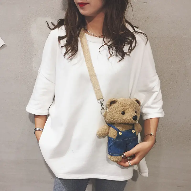 Cute Plush Cartoon Bear Doll Bag for Women - Image 4