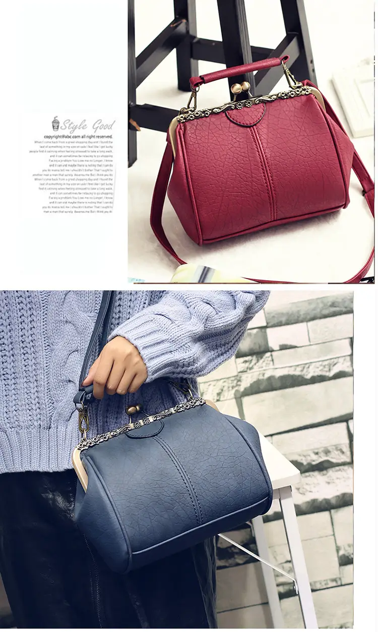 Black Korean Style Women's Shoulder Bag with Clip Buckle — feature 13