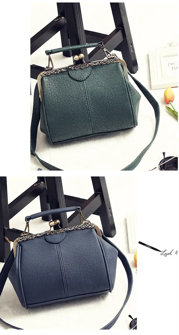 Black Korean Style Women's Shoulder Bag with Clip Buckle — feature 14