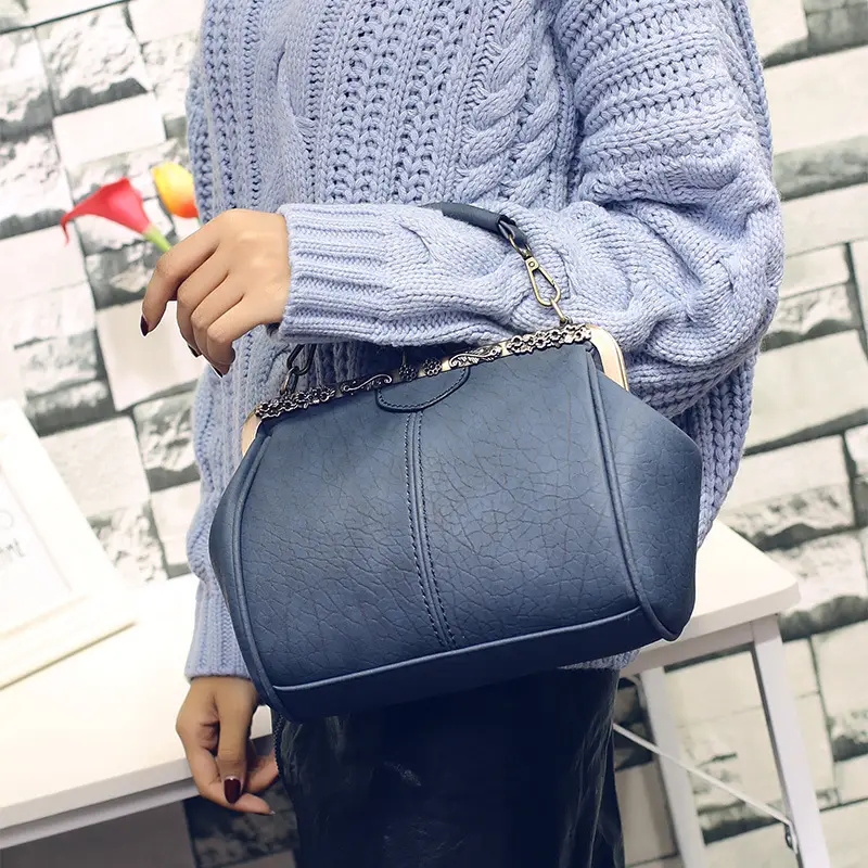 Black Korean Style Women's Shoulder Bag with Clip Buckle — feature 20