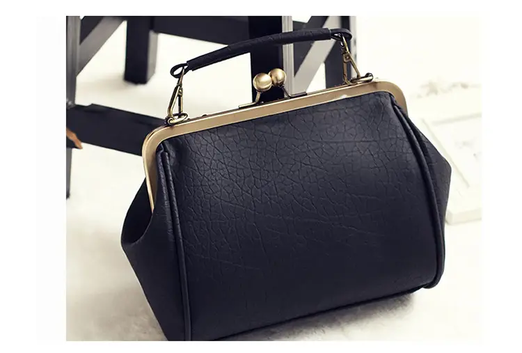 Black Korean Style Women's Shoulder Bag with Clip Buckle — feature 3