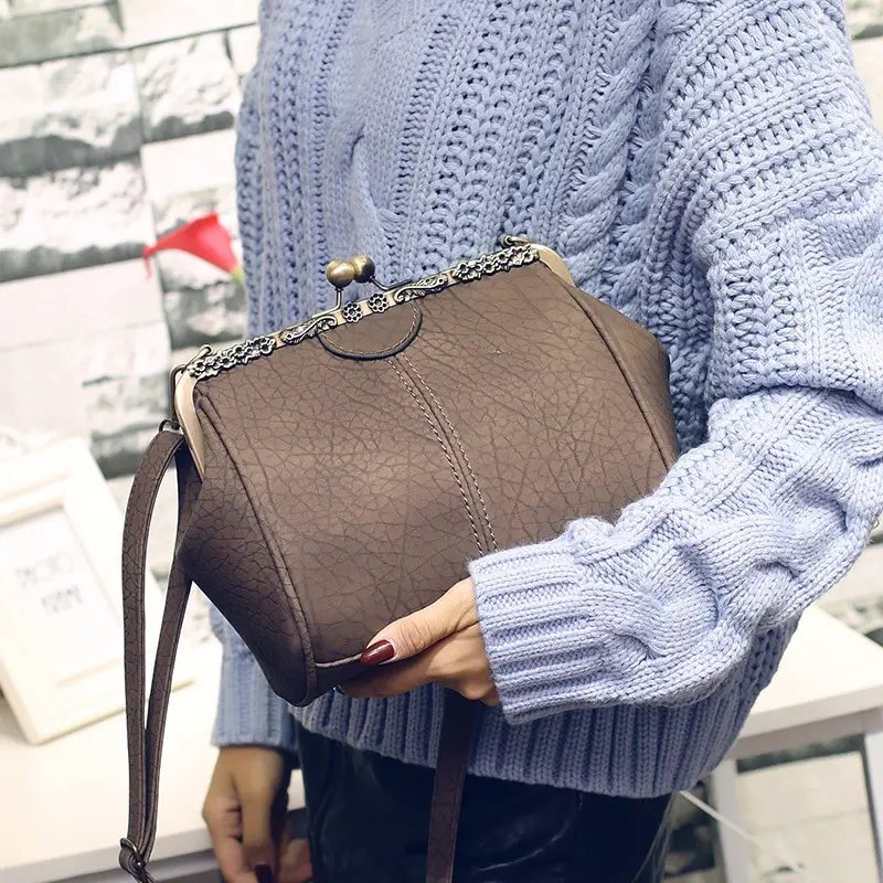 Black Korean Style Women's Shoulder Bag with Clip Buckle — feature 32