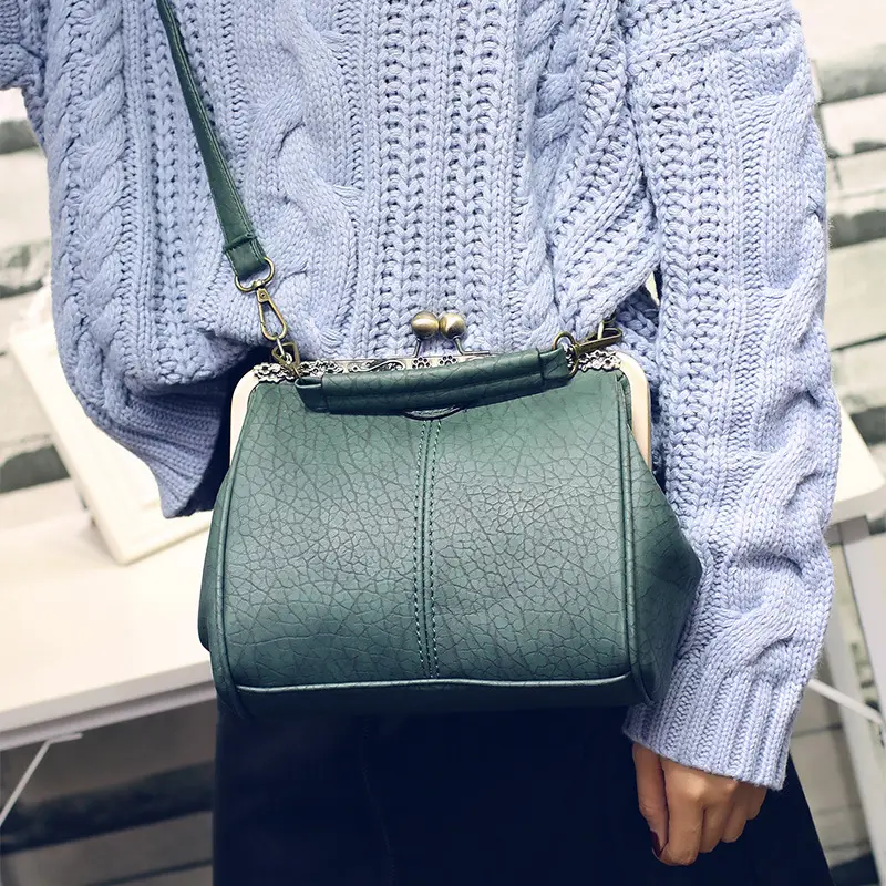 Black Korean Style Women's Shoulder Bag with Clip Buckle — feature 36