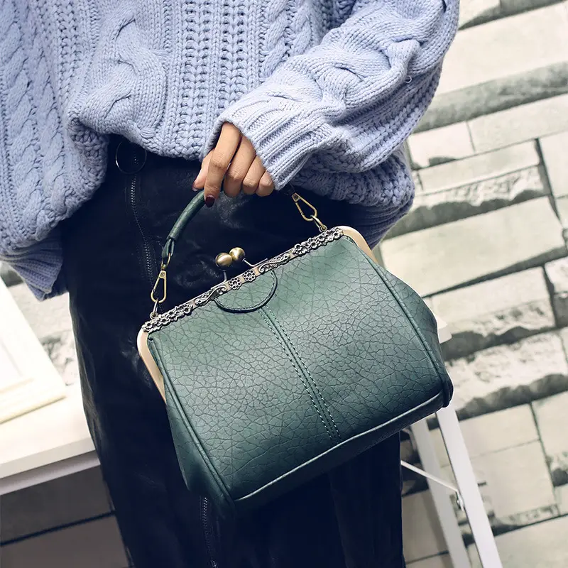 Black Korean Style Women's Shoulder Bag with Clip Buckle — feature 38