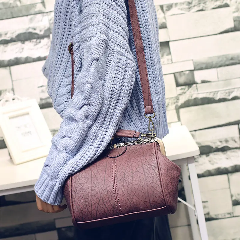 Black Korean Style Women's Shoulder Bag with Clip Buckle — feature 41