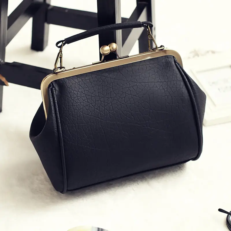 Black Korean Style Women's Shoulder Bag with Clip Buckle — feature 57